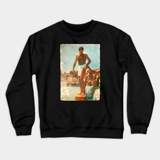 Black STYLE Tom Selleck Swiming Crewneck Sweatshirt